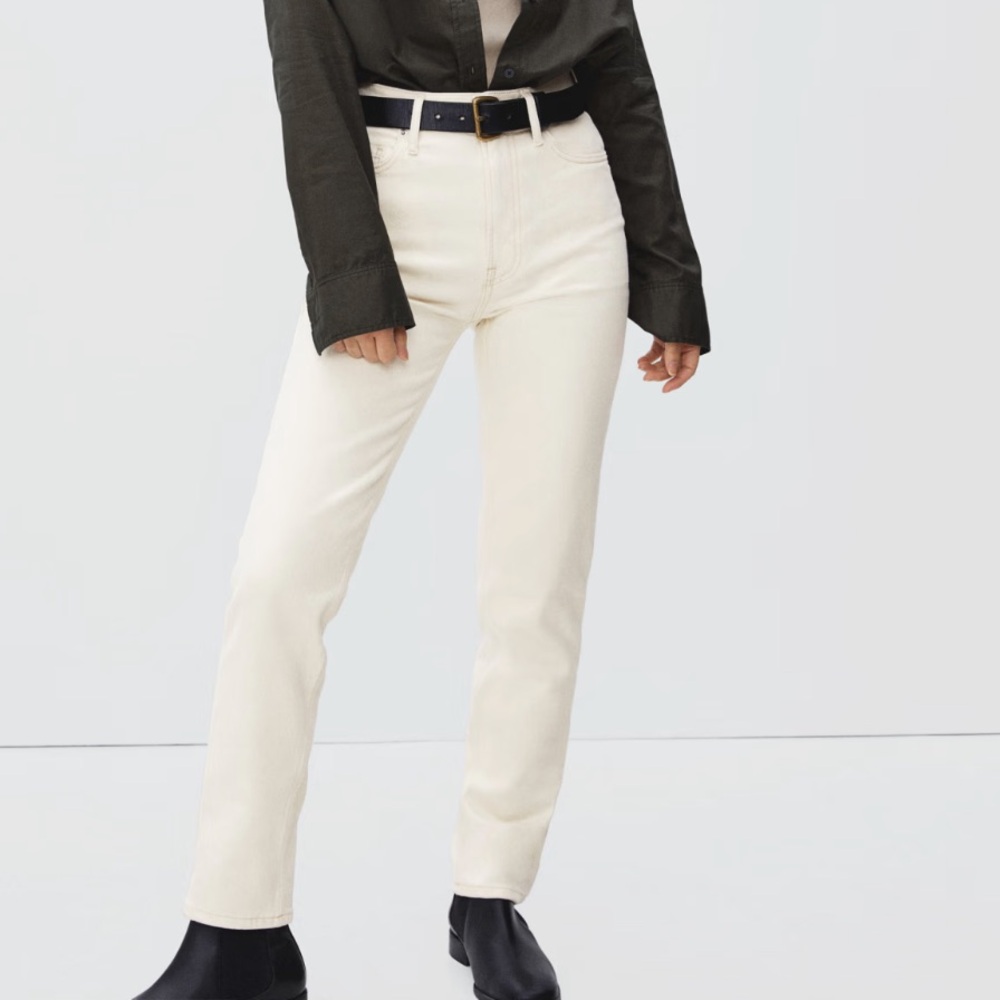 Everlane Cream Cheeky Jeans